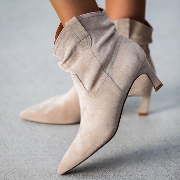 ONLY 1 Mi.iM LOUIE Faux Suede Ankle Boots- TAUPE - Picture 8 of 8